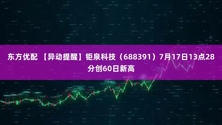 东方优配 【异动提醒】钜泉科技（688391）7月17日13点28分创60日新高