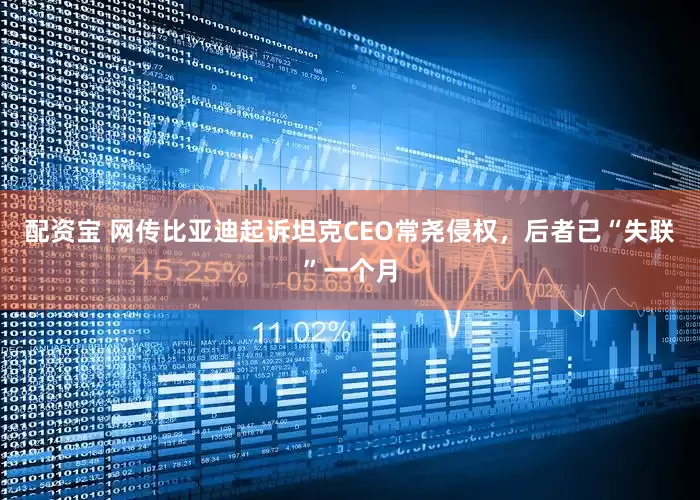 配资宝 网传比亚迪起诉坦克CEO常尧侵权，后者已“失联”一个月